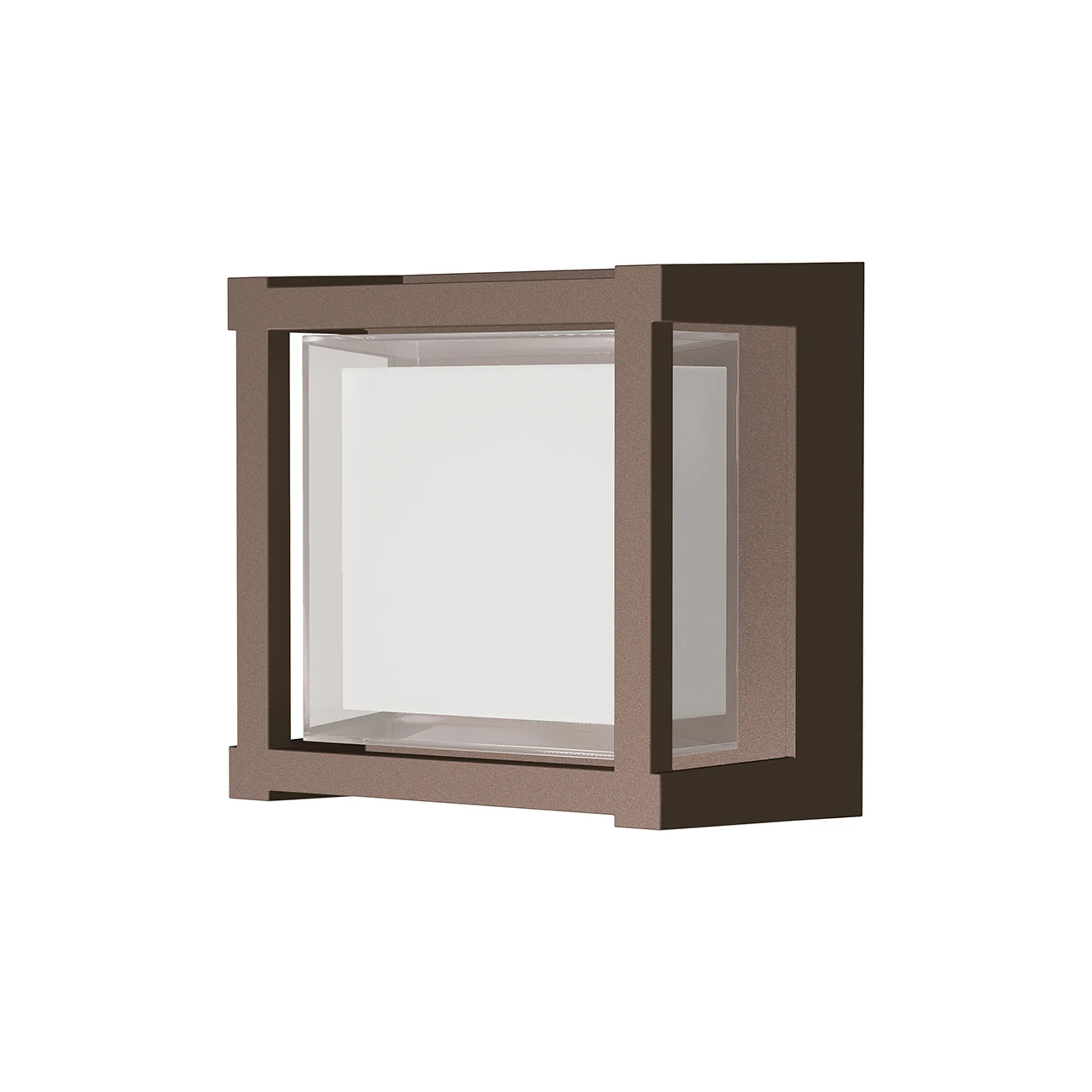 M8853  Creek Square Open Frame Ceiling/Wall Light, 15W LED, CCT, IP65 Outdoor, Rust Brown